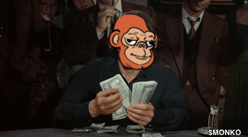 Man with Monkey Mask Holding Money