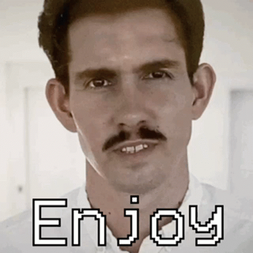 Man With Moustache Saying Enjoy GIF