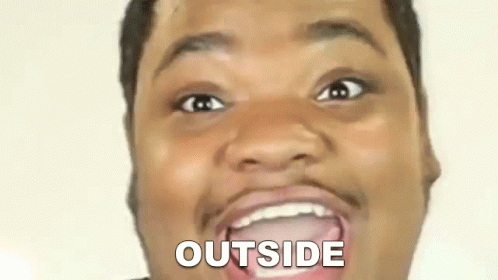 Man with Mouth Open and Words Outside