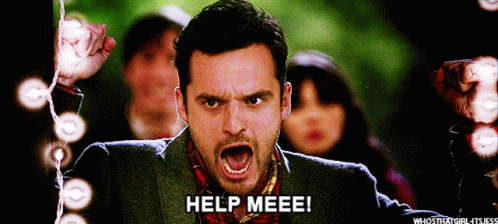 Man with Mouth Open Saying Help Meee