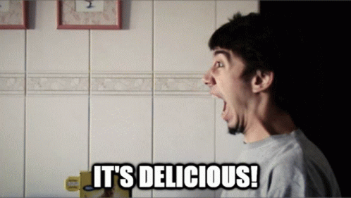 Man With Mouth Open Saying Its Delicious GIF