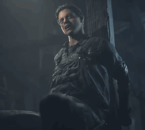 Man With Mouth Open Standing Next To Wall GIF