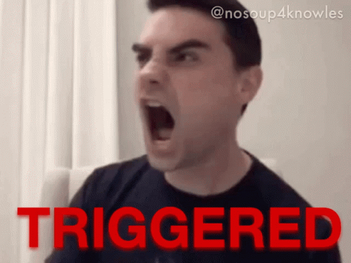 Man With Mouth Open Triggered in Red
