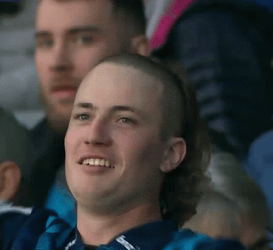 Man With Mullet Hair On Back GIF