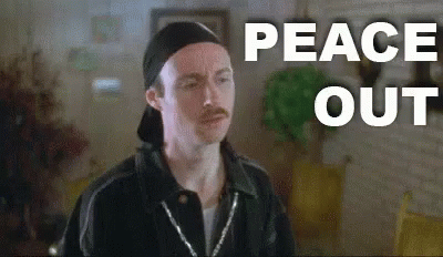 Man With Mustache And Hat In Living Room Peace Out GIF