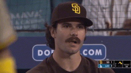 Man with Mustache and Padres Hat