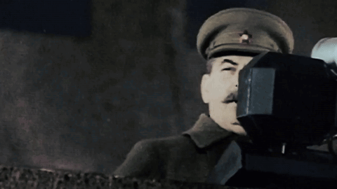 Man With Mustache And Red Star Hat GIF