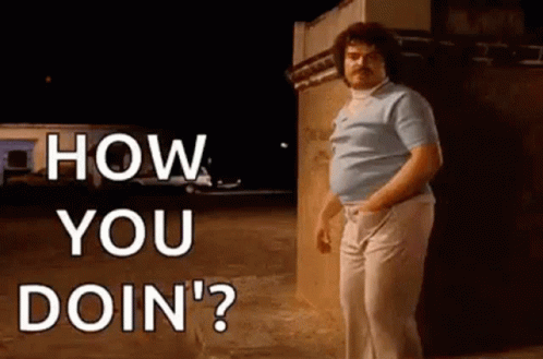 Man with Mustache Asking How You Doin