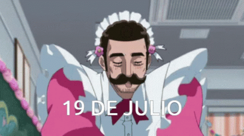 Man with Mustache Dressed as Maid