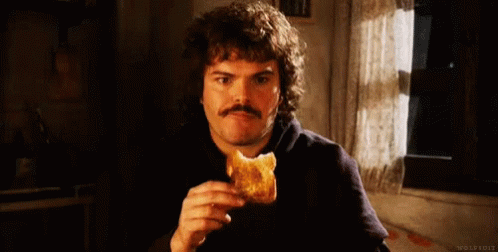 Man With Mustache Eating Bread GIF