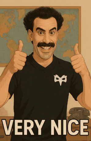 Man with Mustache Giving Thumbs Up Very Nice