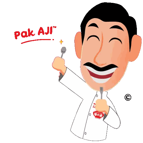 Man with Mustache Holding Fork and Spoon