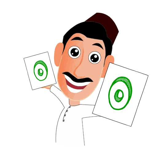 Man With Mustache Holding Salam Cards