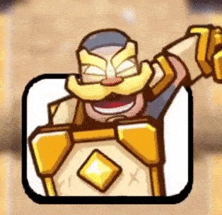 Man With Mustache Holding Shield and Sword