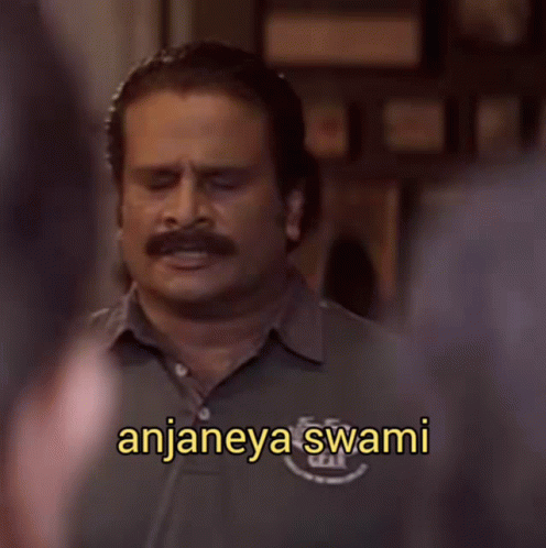 Man With Mustache in Anjaneya Swami Shirt