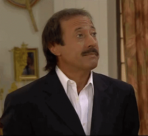 Man With Mustache In Black Suit GIF