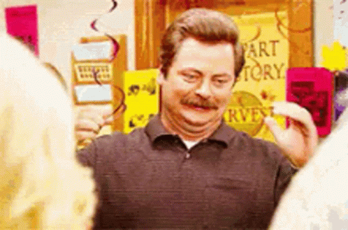 Man With Mustache In Front Of Fart Story Sign GIF