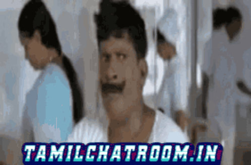 Man With Mustache In Front Of Tamilchatroom.in Banner GIF