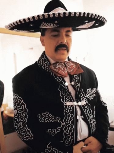 Man with Mustache in Sombrero and Jacket