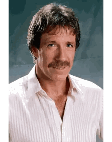 Man With Mustache in Striped Shirt