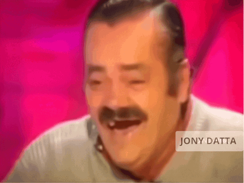 Man With Mustache Laughing Jony Datta Pink