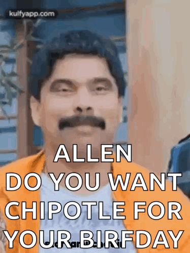 Man with Mustache Making Funny Face