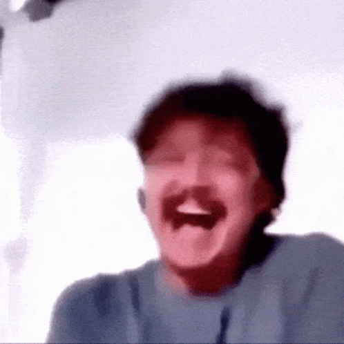 Man With Mustache Making Funny Face GIF