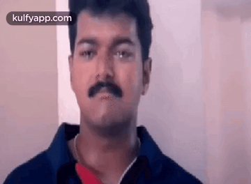 Man With Mustache Making Funny Face