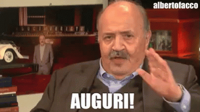Man With Mustache Making Funny Face Auguri