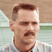 Man with Mustache Making Funny Face