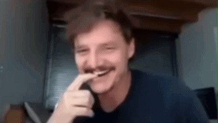 Man with Mustache Making Funny Face