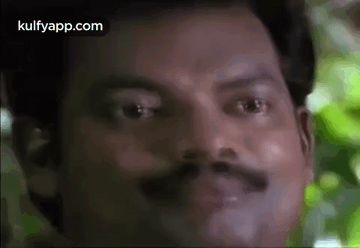Man With Mustache On Green Background GIF