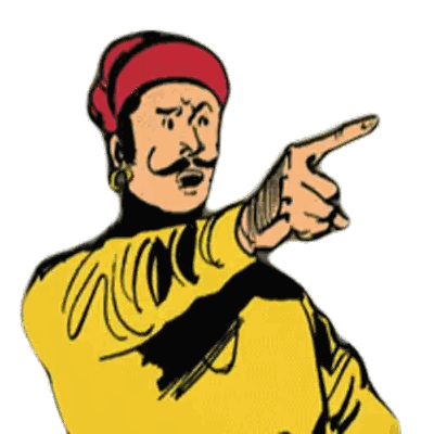 Man With Mustache Pointing
