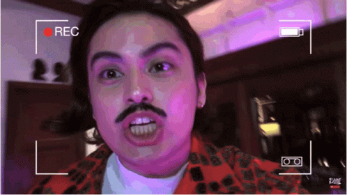 Man With Mustache Recording Video GIF