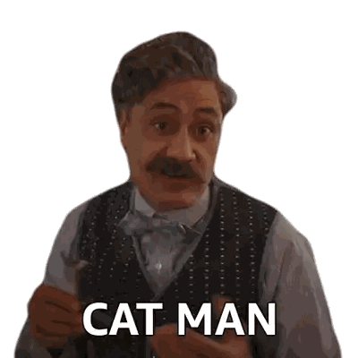 Man with Mustache Saying Cat Man