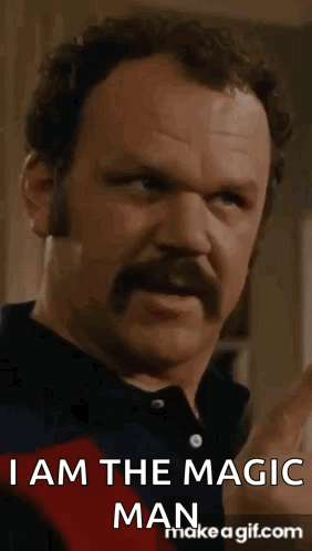 Man With Mustache Saying I Am the Magic Man