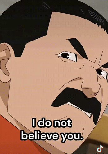 Man with Mustache Saying I Do Not Believe You