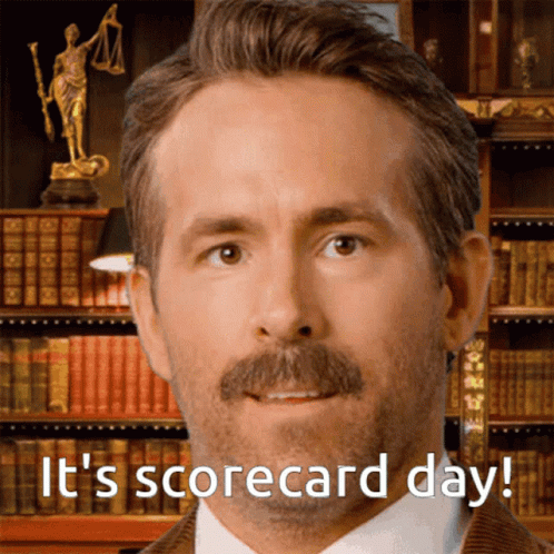 Man With Mustache Saying It's Scorecard Day