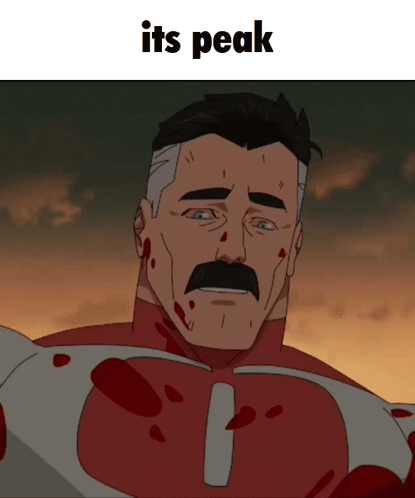 Man with Mustache Saying Its Peak