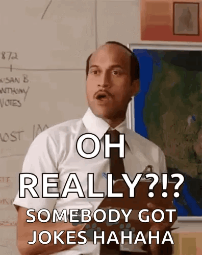 Man with Mustache Saying Oh Really