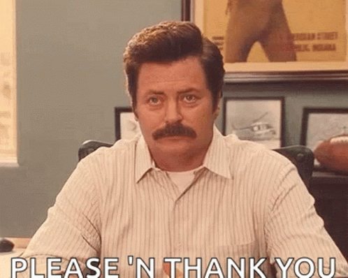Man With Mustache Saying Please N Thank You GIF