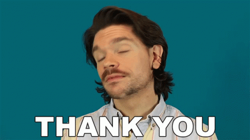 Man with Mustache Saying Thank You