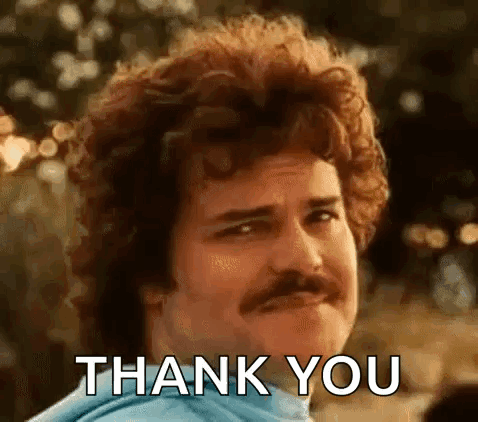 Man with Mustache Saying Thank You