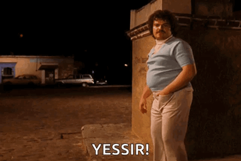 Man with Mustache Saying Yes Sir