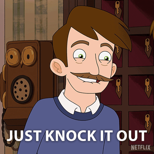 Man With Mustache Says Just Knock It Out Netflix GIF