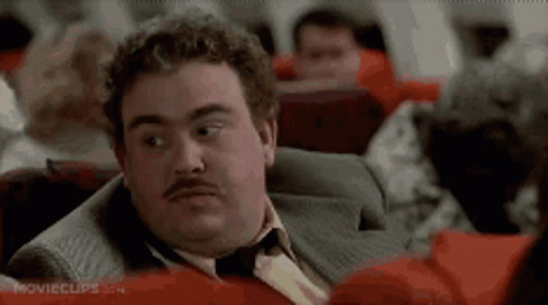 Man with Mustache Sitting on Airplane