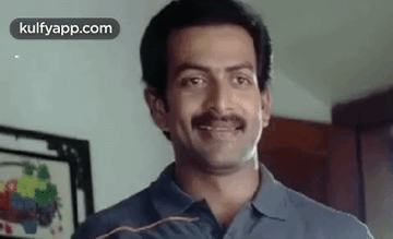 Man with Mustache Smiling