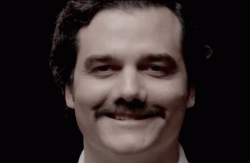 Man with Mustache Smiling
