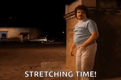 Man With Mustache Stretching GIF