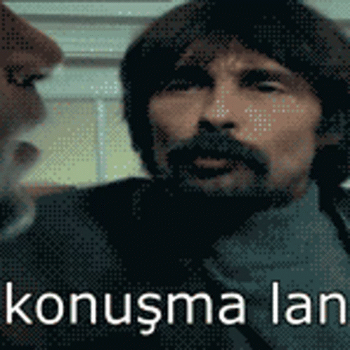 Man With Mustache Talking To Another Konuşma Lan GIF